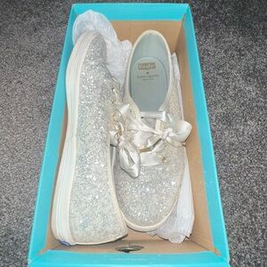 Kate Spade Glitter Cream Sneakers